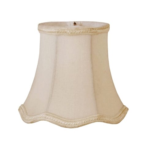 Scallops Bell (Braided Trim) 100% Pongee Silk Lamp Shade - Sand - Lux Lamp Shades