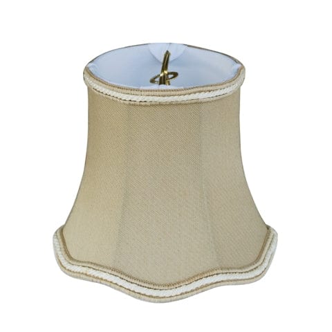 Scallops Bell (Braided Trim) Anna Rayon Lamp Shade - Coffee - Lux Lamp Shades