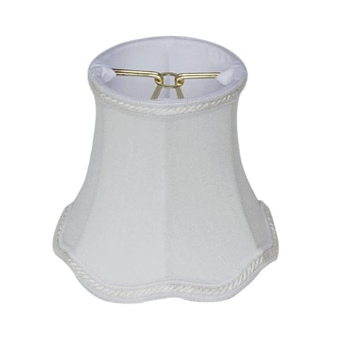 Scallops Bell (Braided Trim) Supreme Satin Lamp Shade - Off White - Lux Lamp Shades