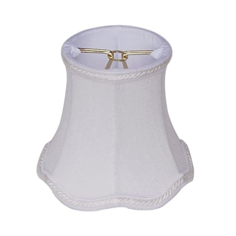 Scallops Bell (Braided Trim) Supreme Satin Lamp Shade - White - Lux Lamp Shades