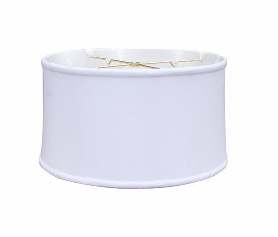 Shallow Drum No Hug Anna Rayon Lamp Shade - White - Lux Lamp Shades