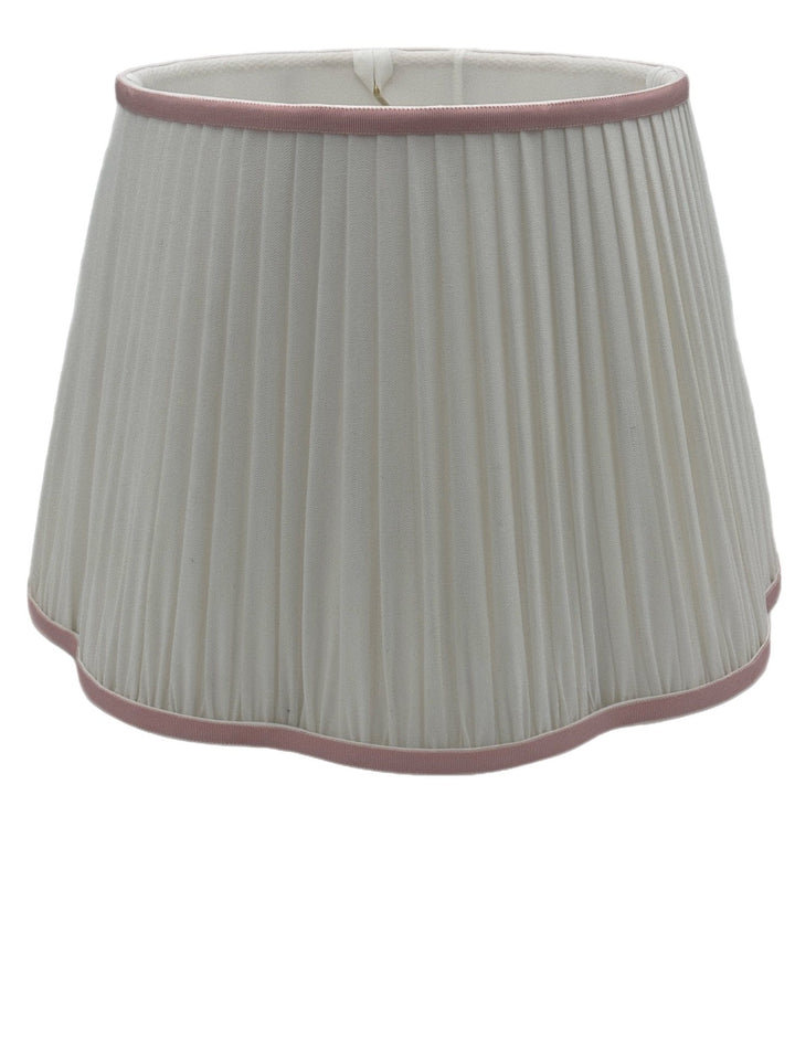Shirred Out Scalloped Pembroke Lamp Shade + Custom Trim - Lux Lamp Shades