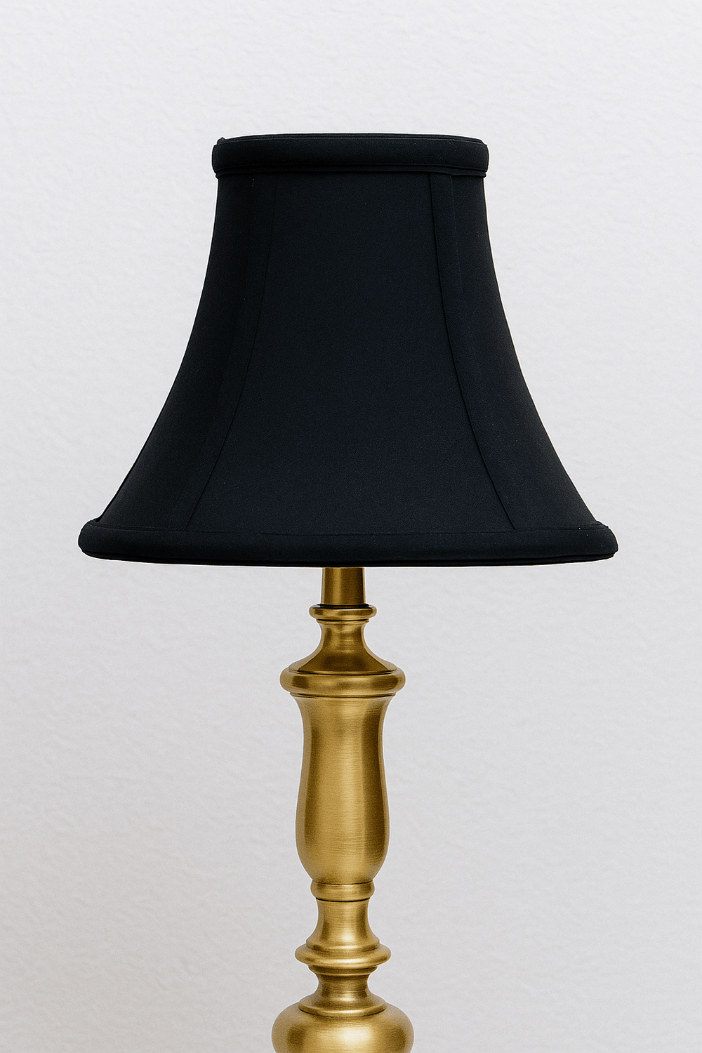 Top Ring Bottom Square Anna Rayon Lamp Shade - Black Gold Lining - Lux Lamp Shades