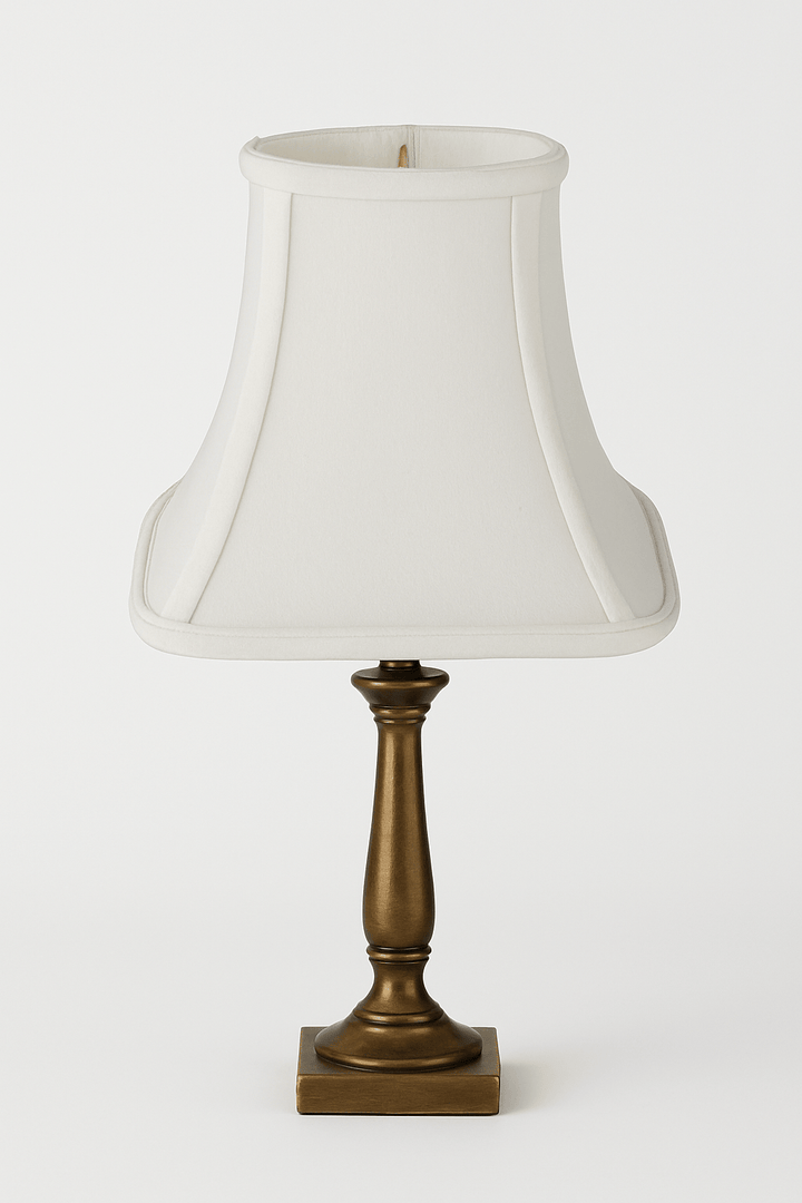 Top Ring Bottom Square Anna Rayon Lamp Shade - Off White - Lux Lamp Shades