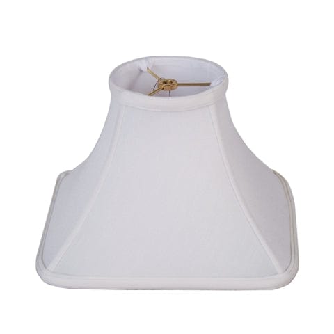 Top Ring Bottom Square Supreme Satin Lamp Shade - Natural White - Lux Lamp Shades