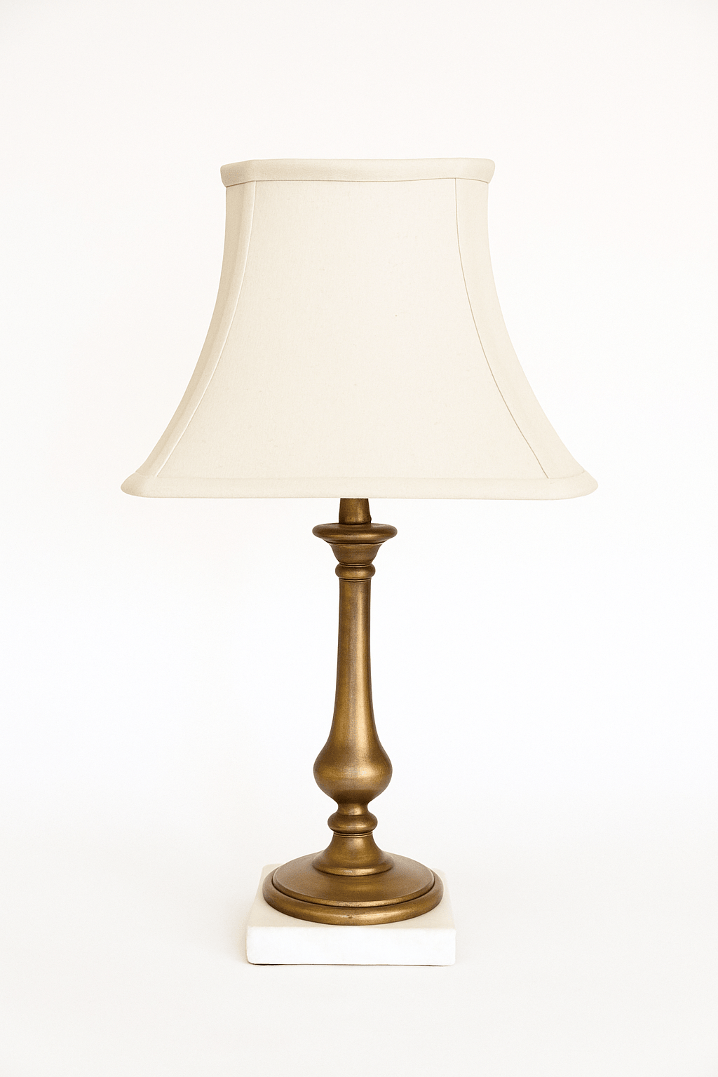 Top Ring Bottom Square Supreme Satin Lamp Shade - Off White - Lux Lamp Shades