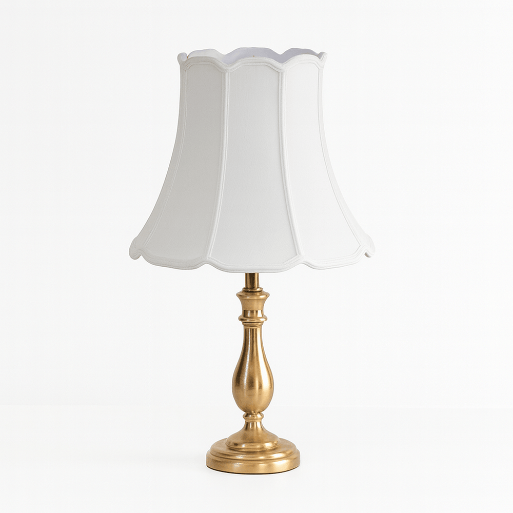 V - Notch Drum (With Braided Trim) Anna Rayon Lamp Shade - Off White - Lux Lamp Shades