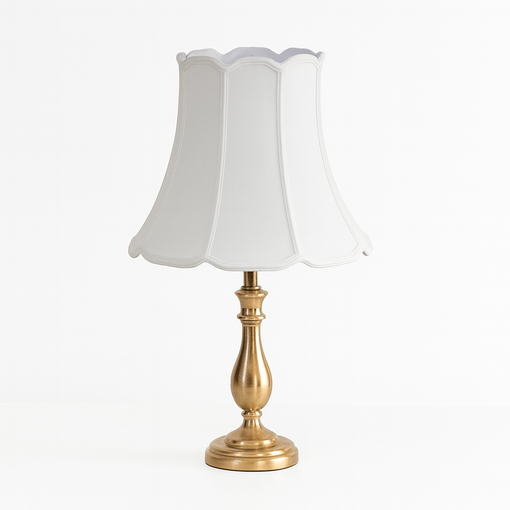 V - Notch Drum (With Braided Trim) Anna Rayon Lamp Shade - Off White - Lux Lamp Shades