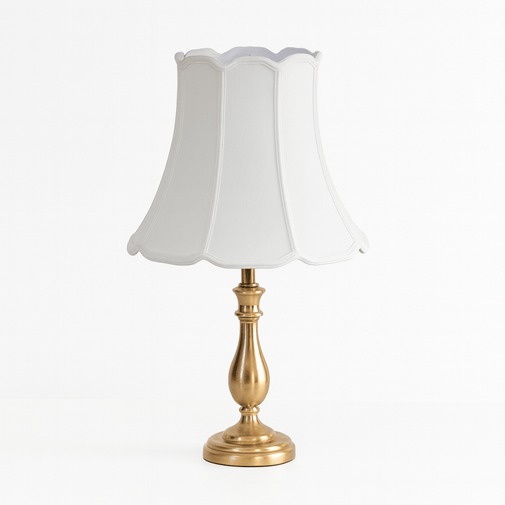 V - Notch Drum (With Braided Trim) Anna Rayon Lamp Shade - Off White - Lux Lamp Shades