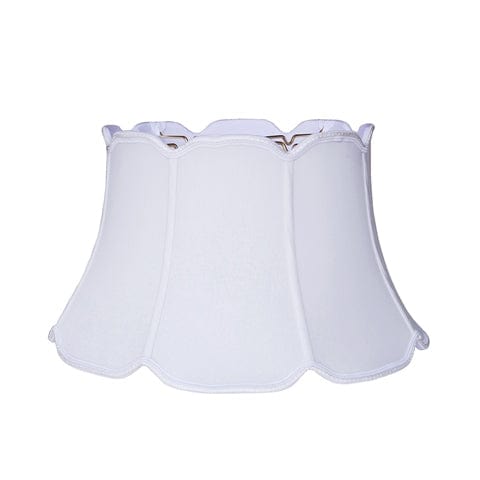 V Notch Junior Floor Lamp Shade (Braided Trim) Anna Rayon Lamp Shade - White - Lux Lamp Shades