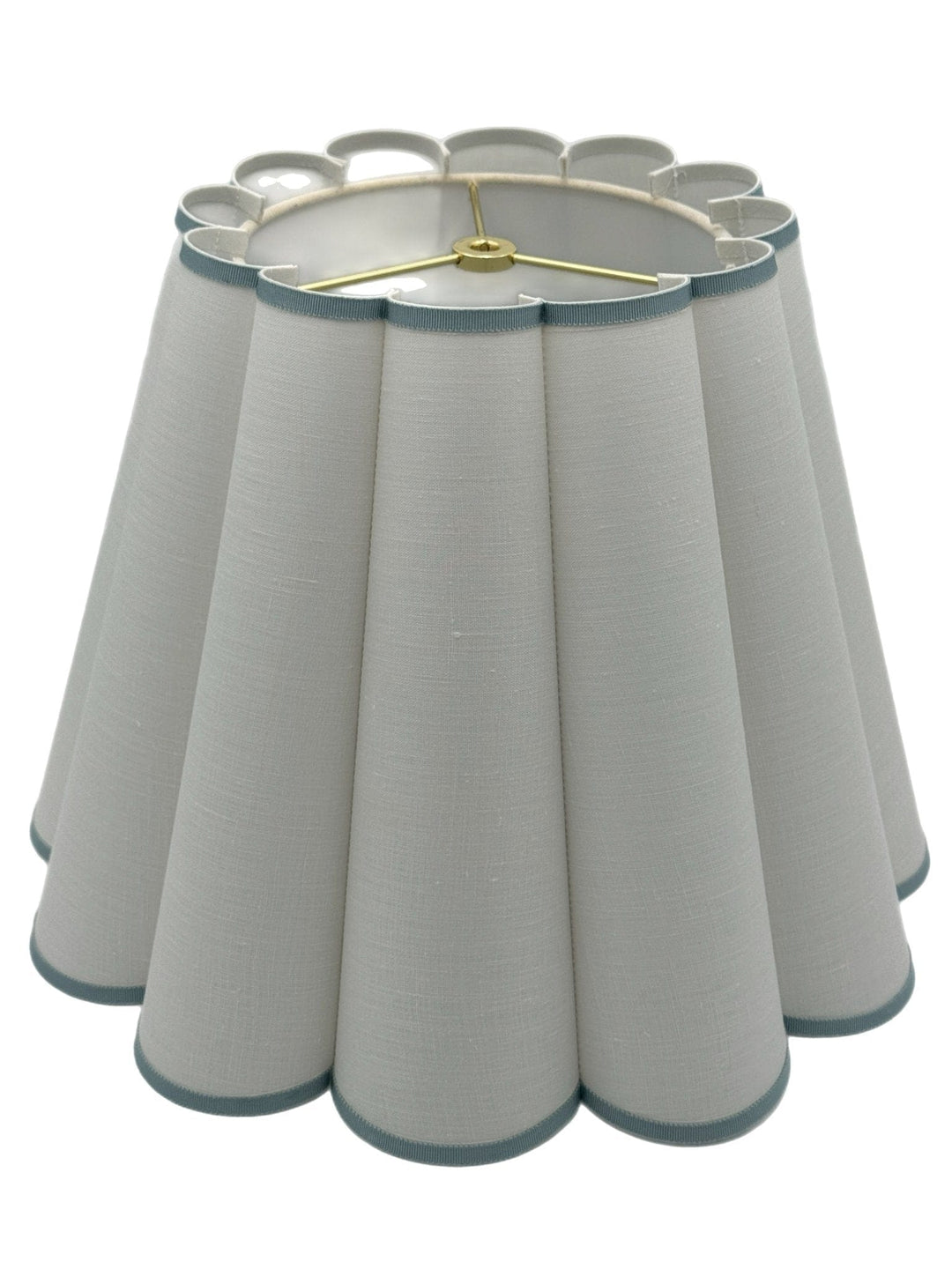 White Fluted Shades + Custom trim options - Lux Lamp Shades