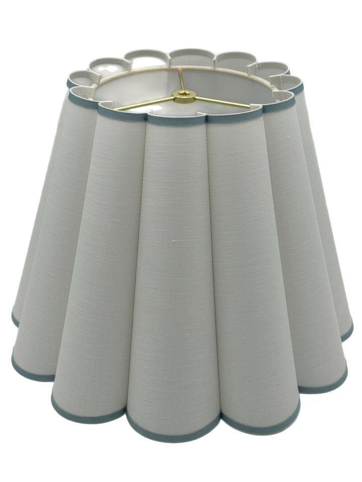 White Fluted Shades + Custom trim options - Lux Lamp Shades