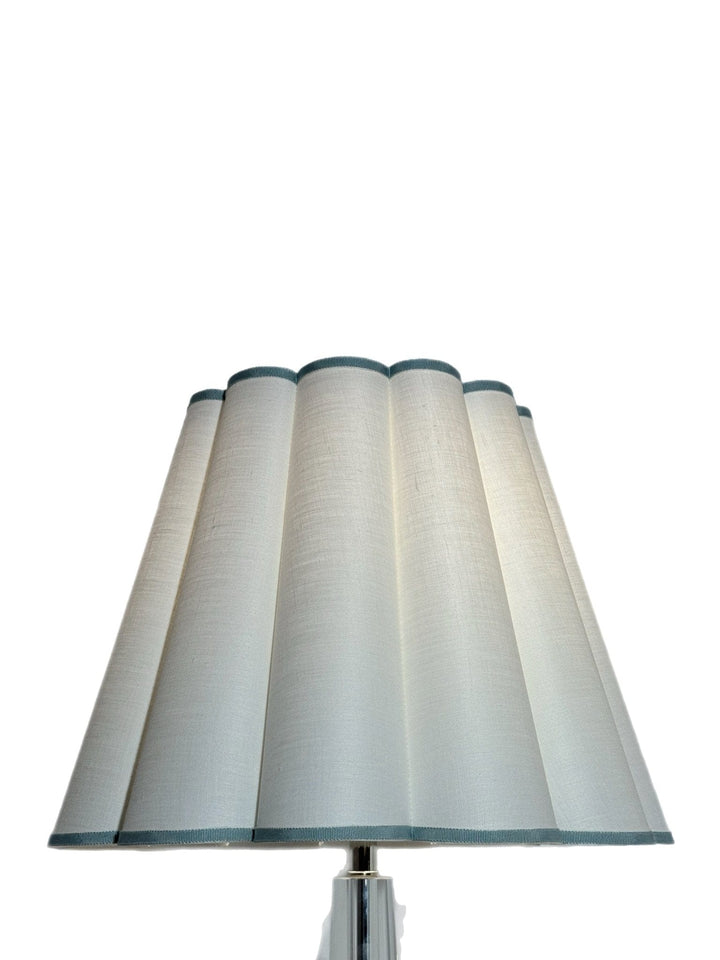 White Fluted Shades + Custom trim options - Lux Lamp Shades