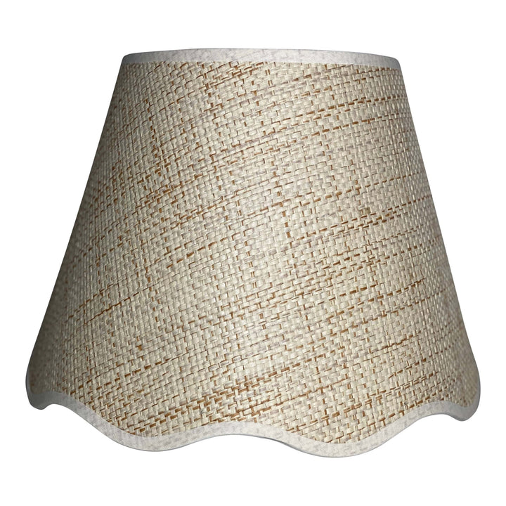 12" Scalloped Raffia Hardback Shade - Lux Lamp Shades