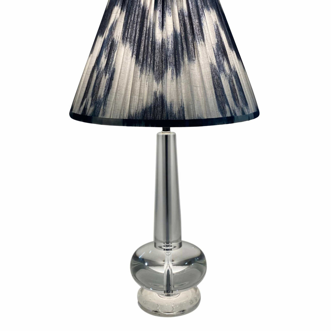 12" Schumacher - Chambray Madaket Ikat Gathered Shades - Lux Lamp Shades