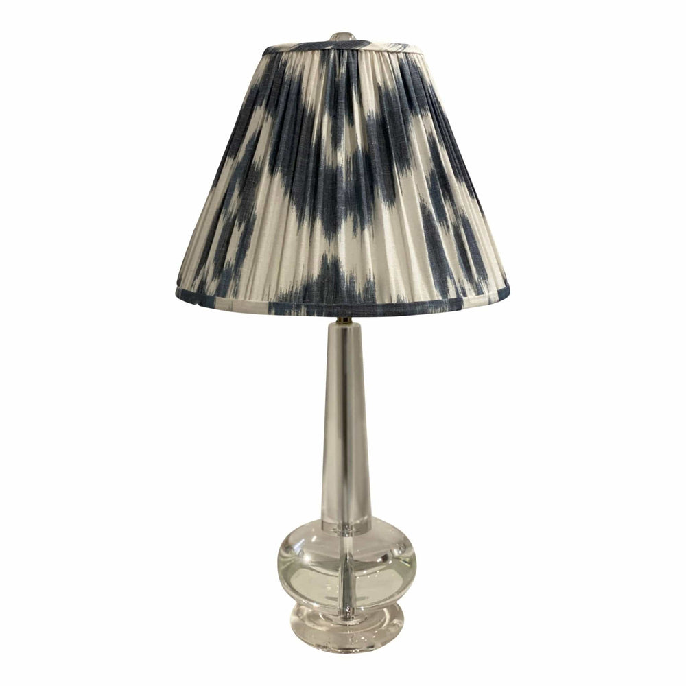 12" Schumacher - Chambray Madaket Ikat Gathered Shades - Lux Lamp Shades