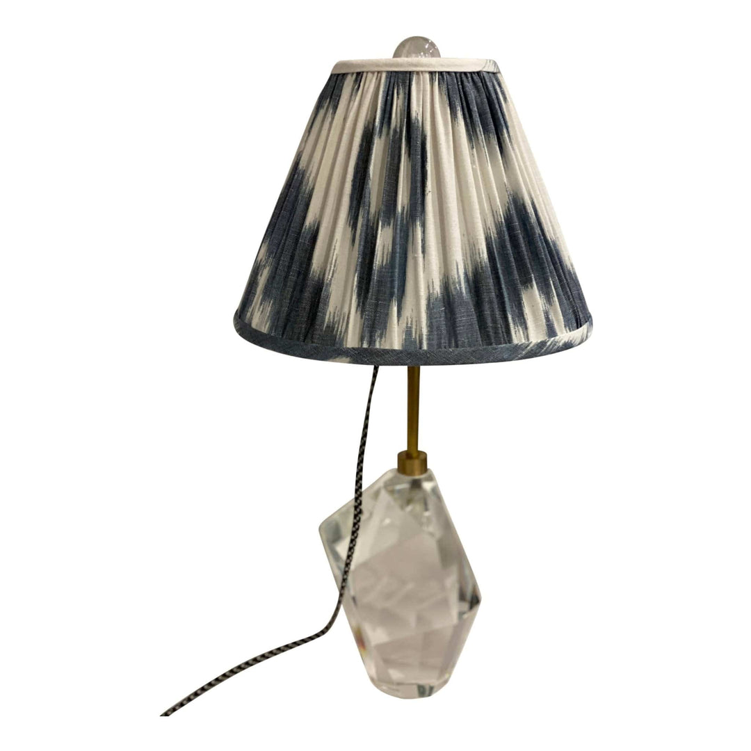 12" Schumacher - Chambray Madaket Ikat Gathered Shades - Lux Lamp Shades