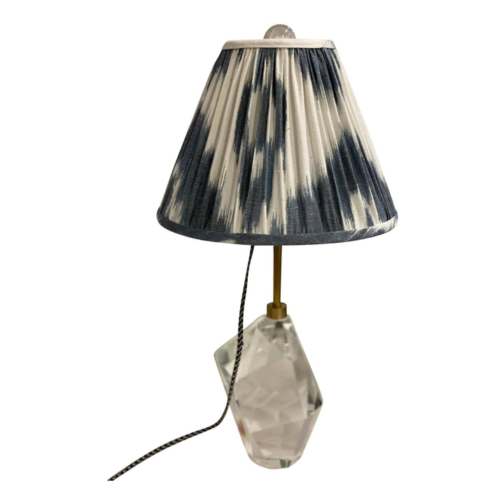 12" Schumacher - Chambray Madaket Ikat Gathered Shades - Lux Lamp Shades