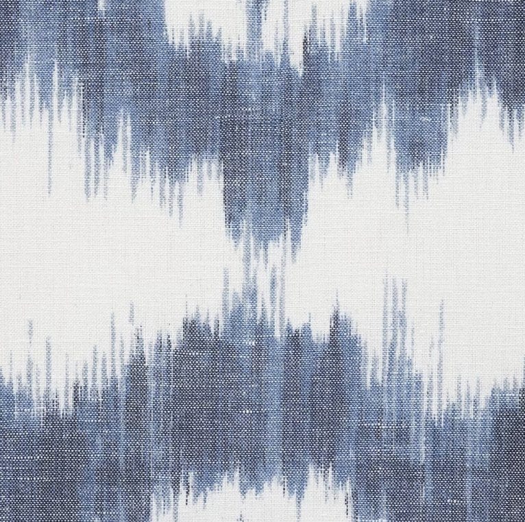 12" Schumacher - Chambray Madaket Ikat Gathered Shades - Lux Lamp Shades