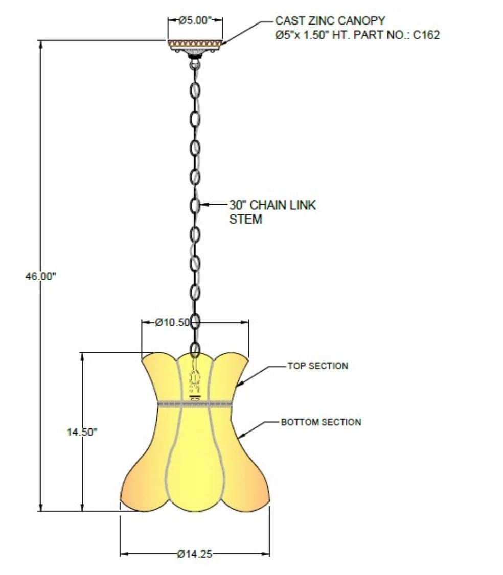 14.5" Victorian Pendant Softback Lampshade - Lux Lamp Shades