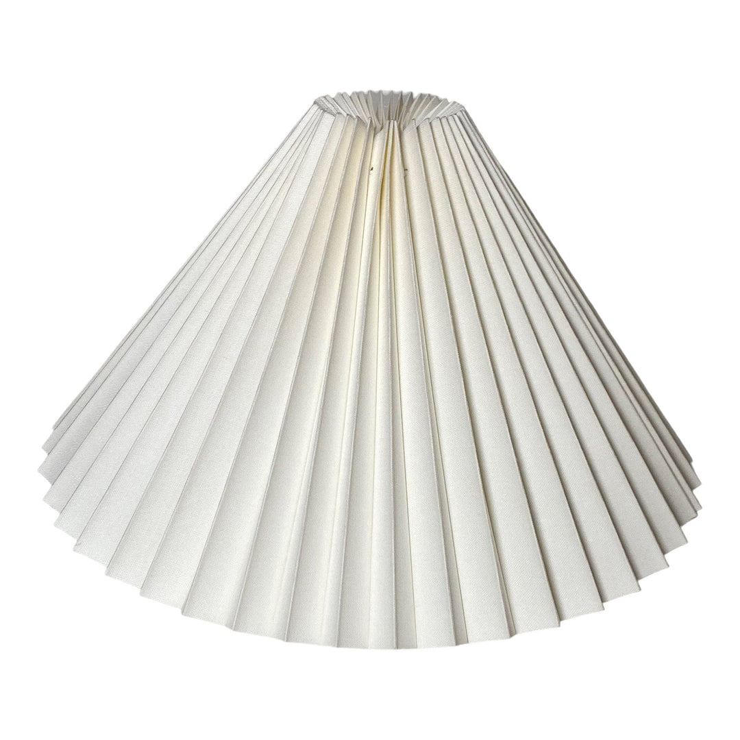 15" Natural white linen knife pleat lampshade & Chrome Stick Lamp - Lux Lamp Shades