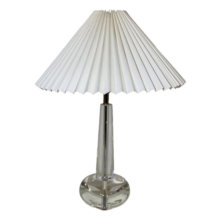 17.75" Natural white linen knife pleat lampshade, Bulb Clip Eastern design - Lux Lamp Shades