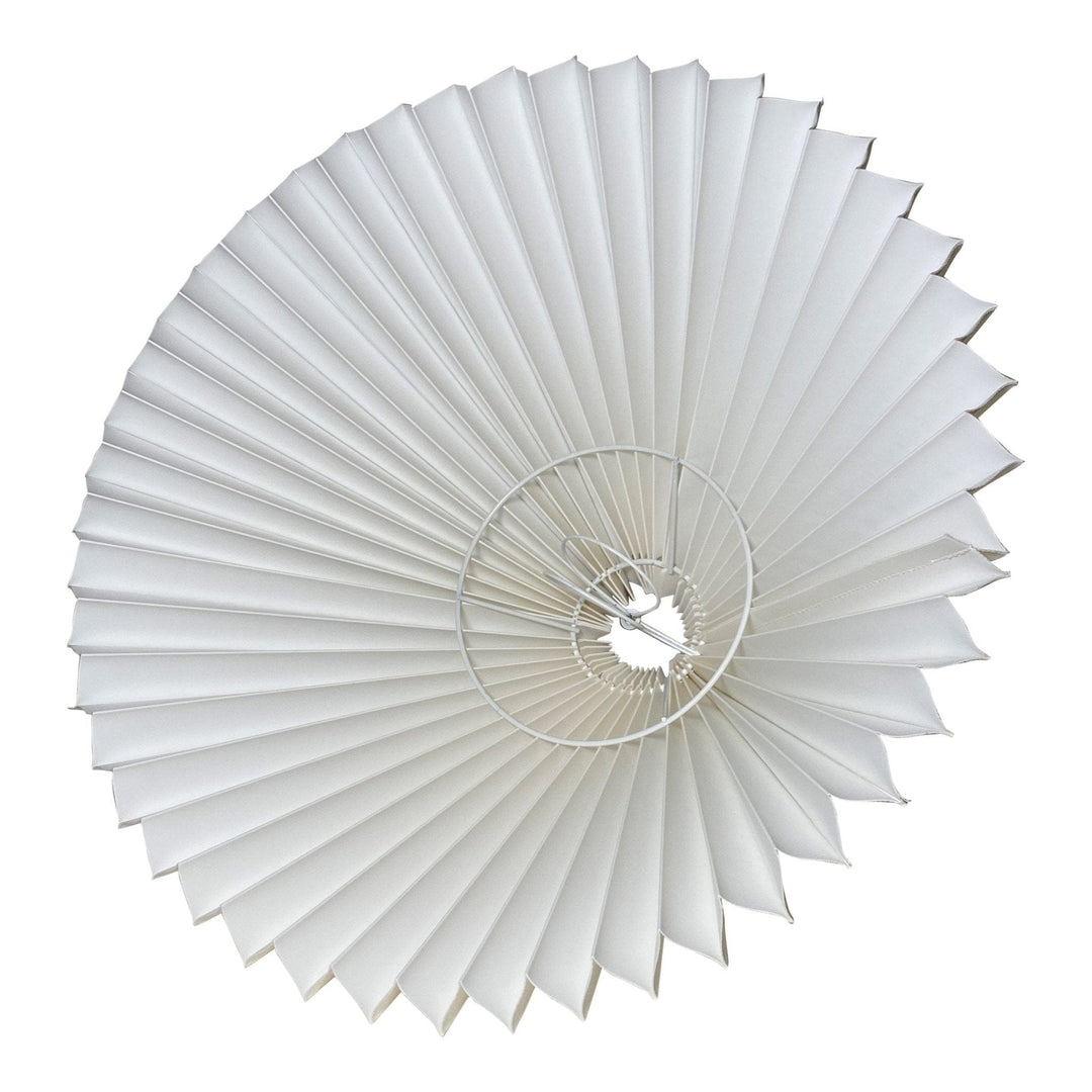 17.75" Natural white linen knife pleat lampshade, Bulb Clip Eastern design - Lux Lamp Shades