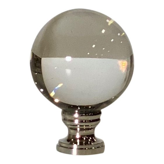 1/8" Ball Crystal Finial Chrome Base - Lux Lamp Shades