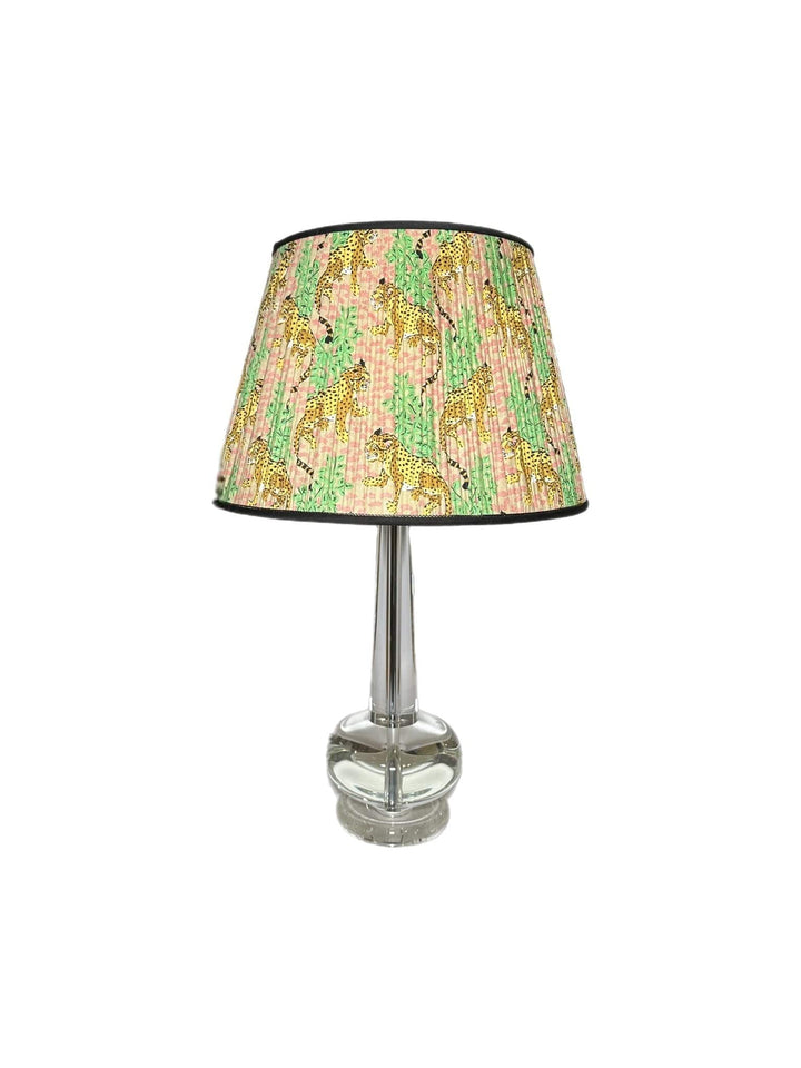 18" Gathered Leopard Print, Black Trim - (2) in stock - Lux Lamp Shades