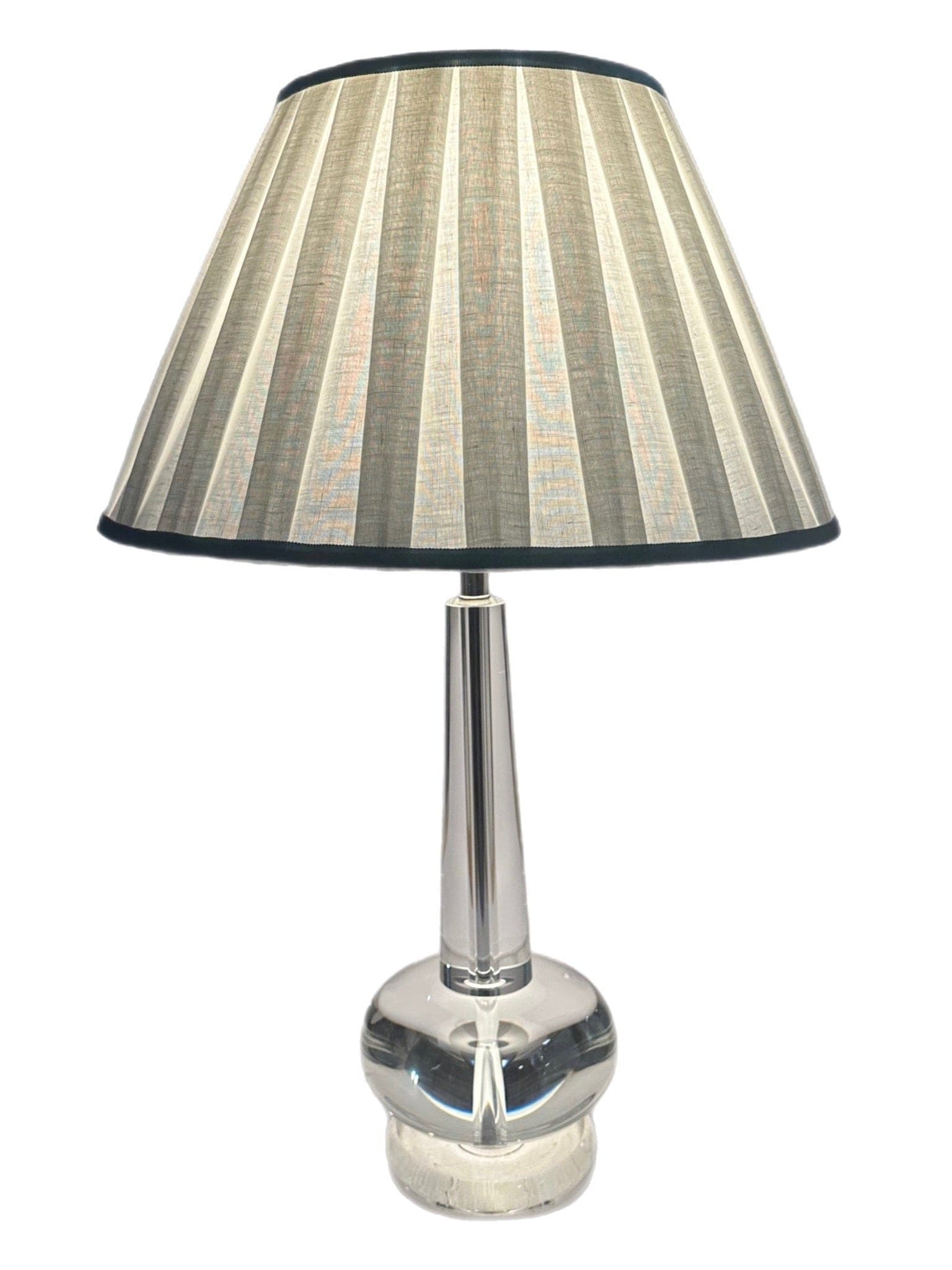 18 Linen Box Pleat Lamp Shades Light Blue Trim Lux Lamp Shades