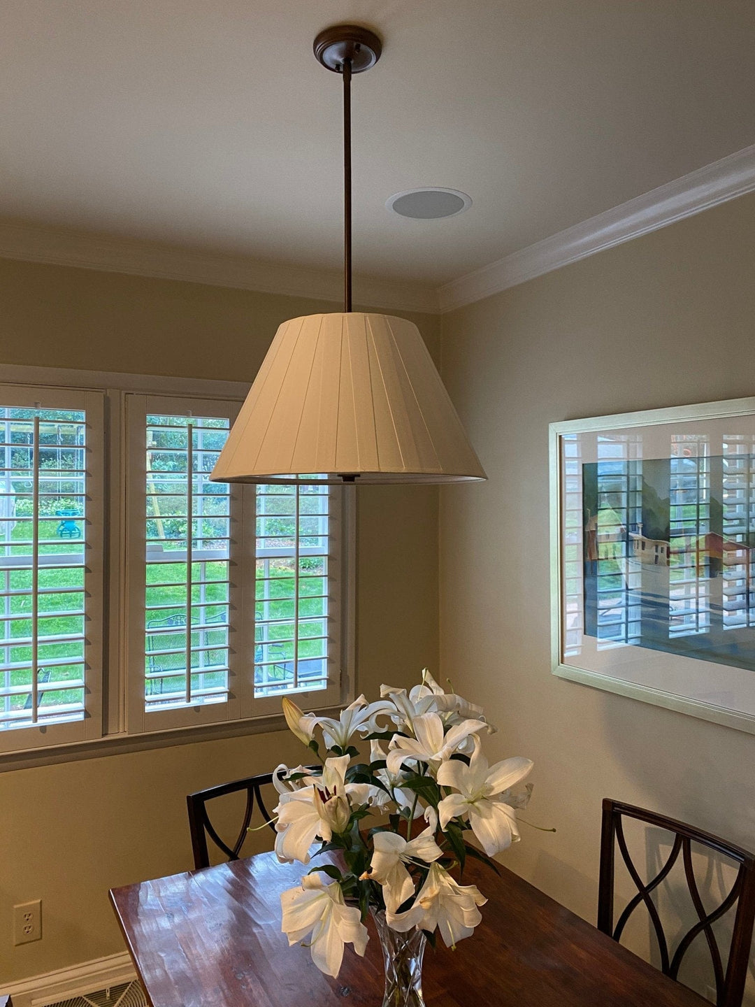 20" Pleated Paper Pendant Shade with Two bulb Socket and diffuser - Lux Lamp Shades