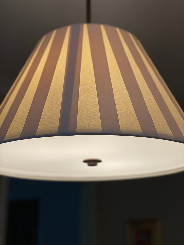 20" Pleated Paper Pendant Shade with Two bulb Socket and diffuser - Lux Lamp Shades