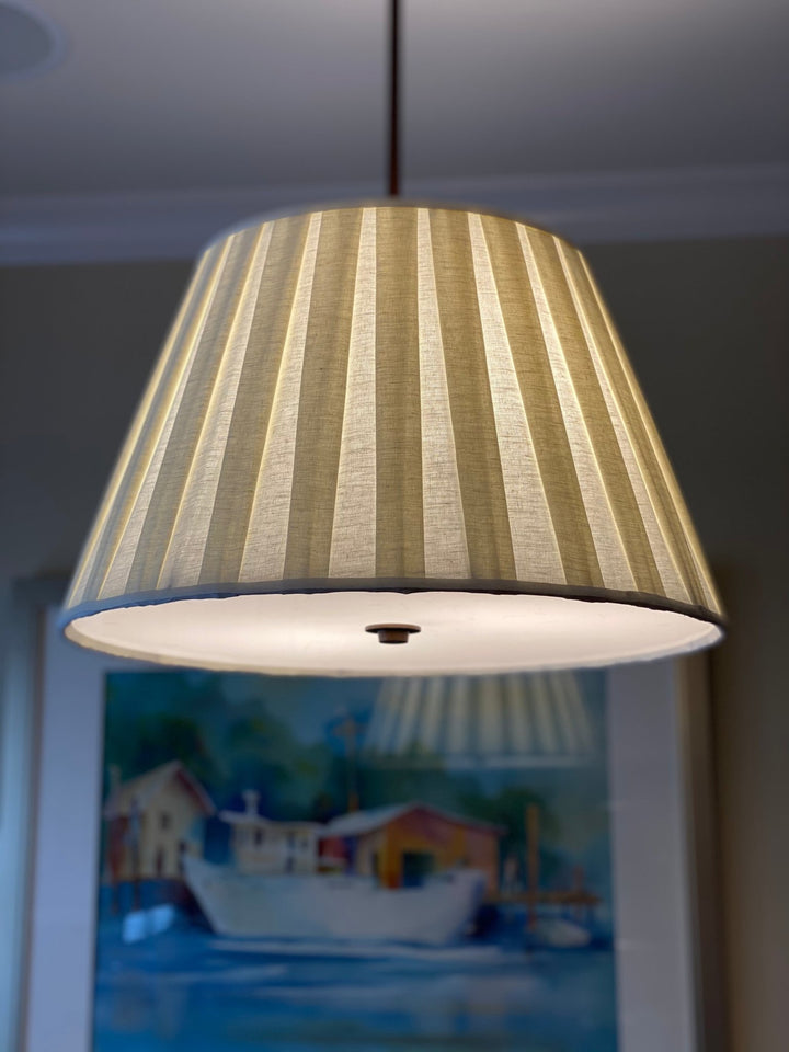 20" Sugar Linen Pendant Shade with Two bulb Socket and diffuser - Lux Lamp Shades