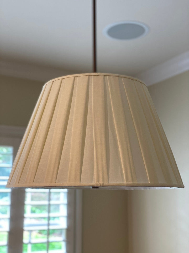 20" Sugar Linen Pendant Shade with Two bulb Socket and diffuser - Lux Lamp Shades