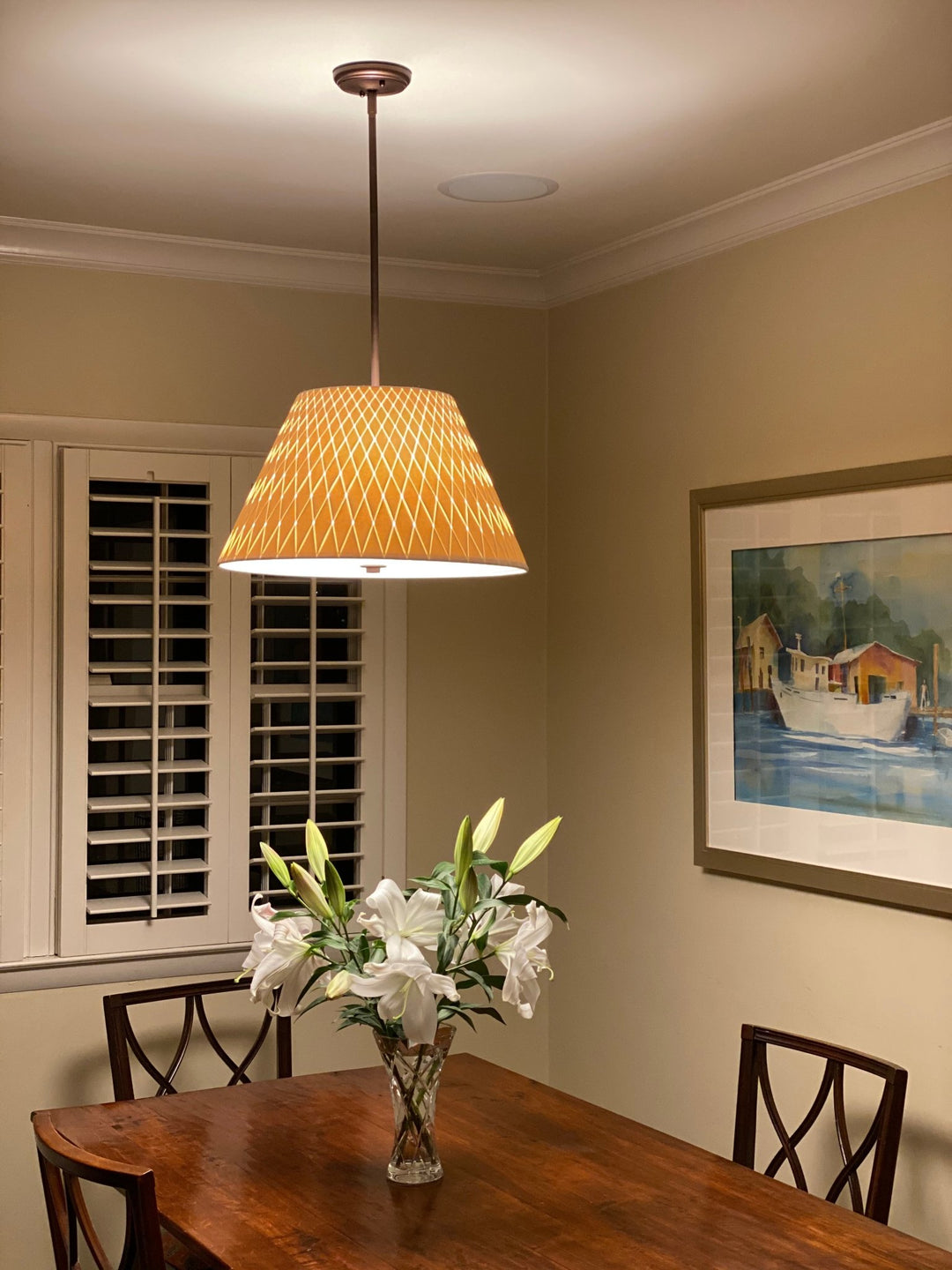 20" Woven Paper Pendant Shade with Two bulb Socket and diffuser - Lux Lamp Shades