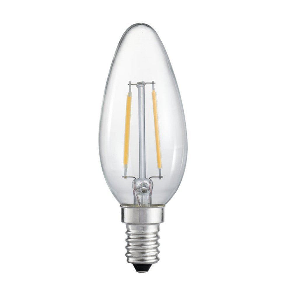 40 Watt LED Clear Torpedo Candelabra Bulb Bulk - 6 bulbs - Lux Lamp Shades