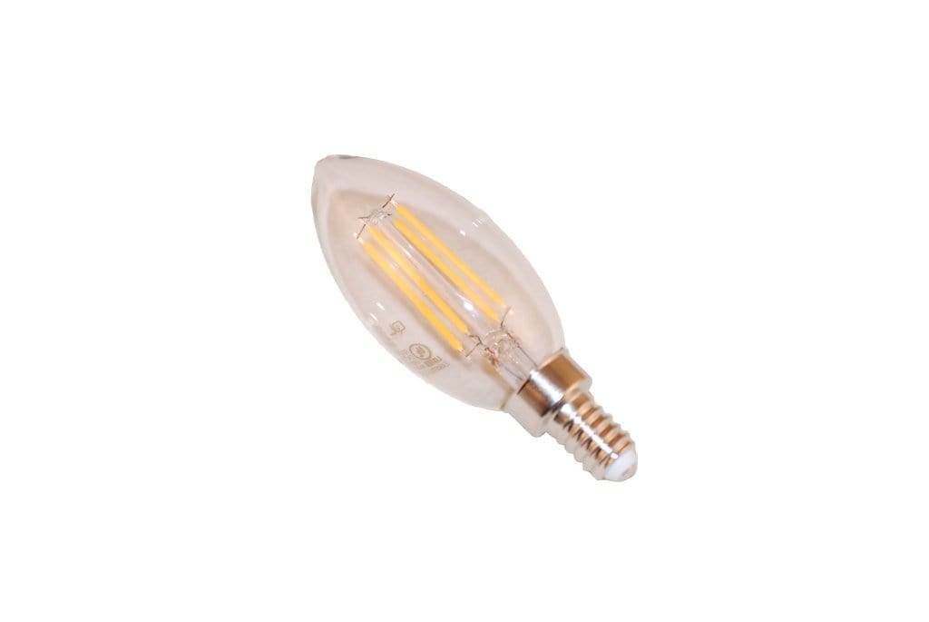 40 Watt LED Clear Torpedo Candelabra Bulb Bulk - 6 bulbs - Lux Lamp Shades