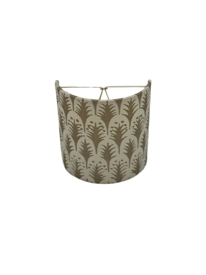 5” - Half Drum Fortuny Piumette in Ivory & Gold - Limited Quantity - Lux Lamp Shades