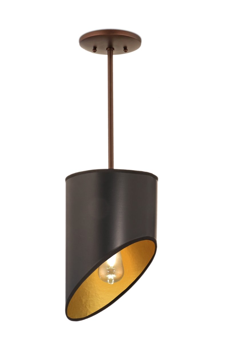 8" Bullet Oil Rubbed Bronze Pendant - Lux Lamp Shades