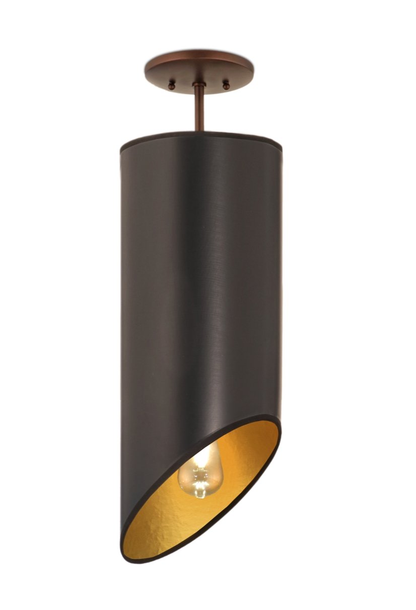 8 x 20" Bullet Oil Rubbed Bronze Pendant - Lux Lamp Shades