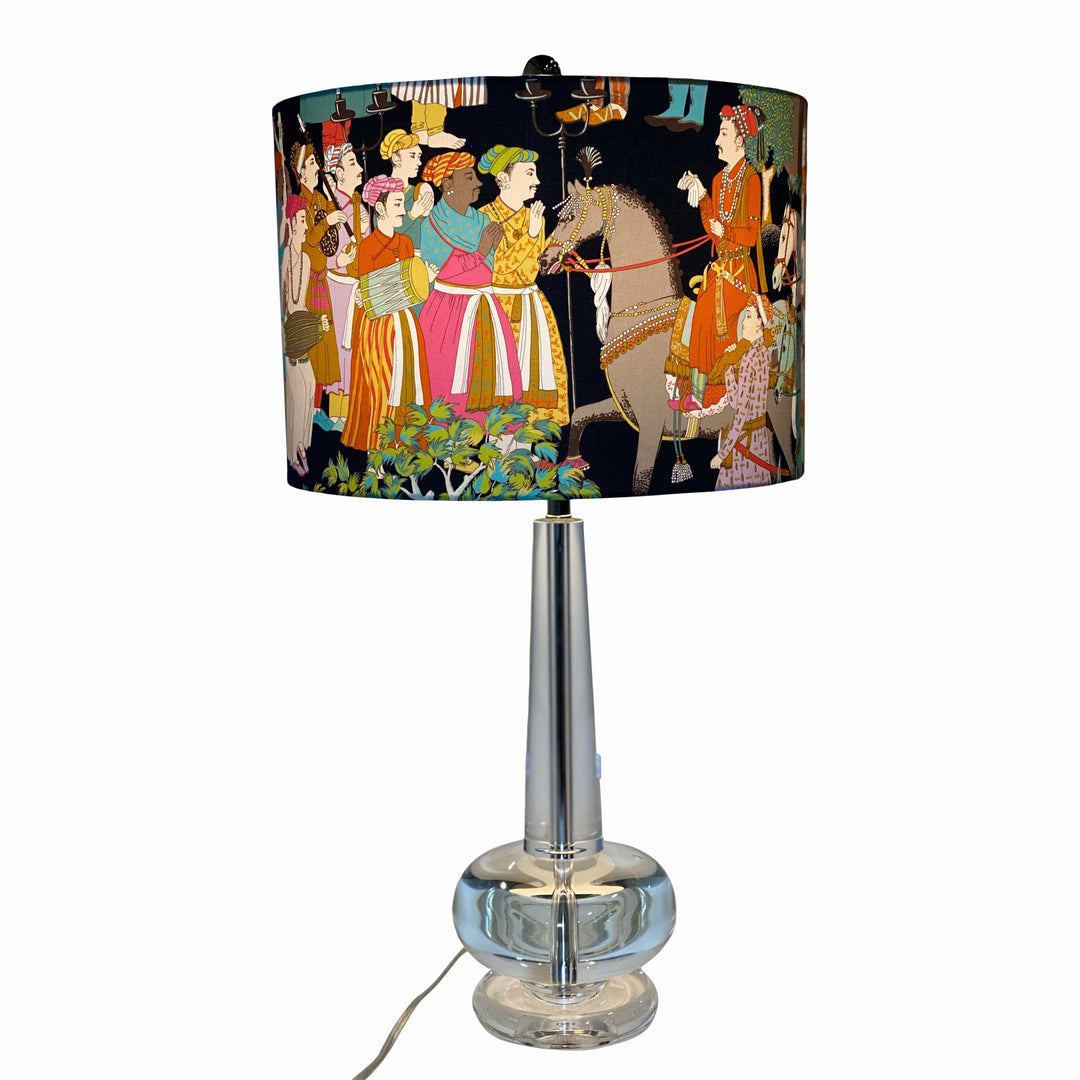 Abbey Lamp by WILDWOOD LAMPS with Custom Designer Shade by Lux