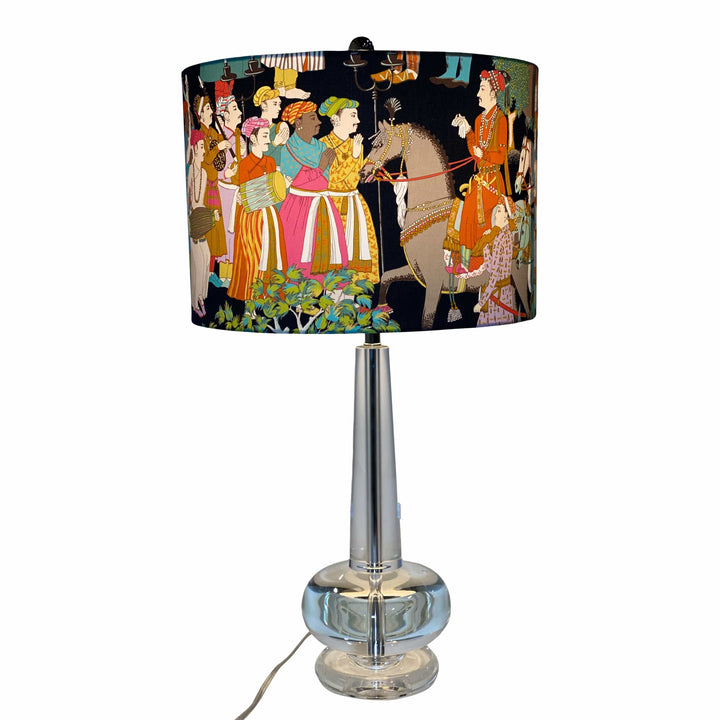 Abbey Lamp by WILDWOOD LAMPS with Custom Designer Shade by Lux