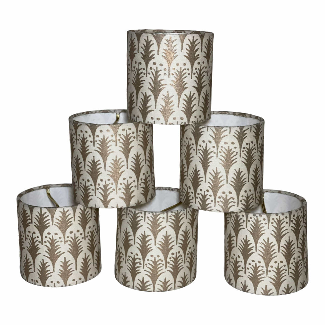 Fortuny PIUMETTE in Ivory & Gold 4" Chandelier Shades Trade
