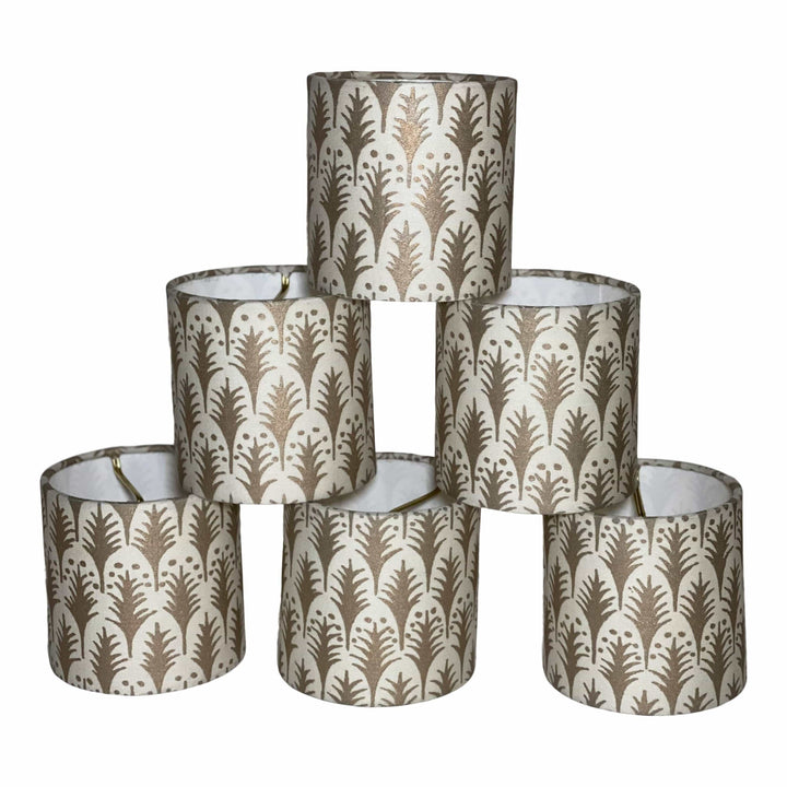 Fortuny PIUMETTE in Ivory & Gold 4" Chandelier Shades Trade