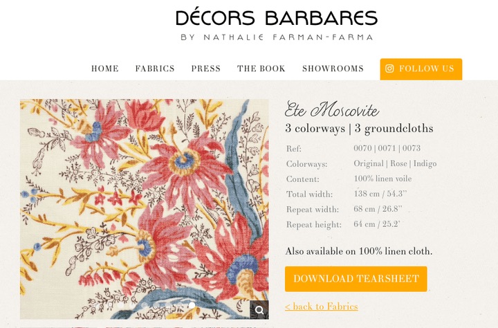 Decors Barbares Ete Moscovite Indigo Gathered 12” Shade *** Only (1) Shade Available****