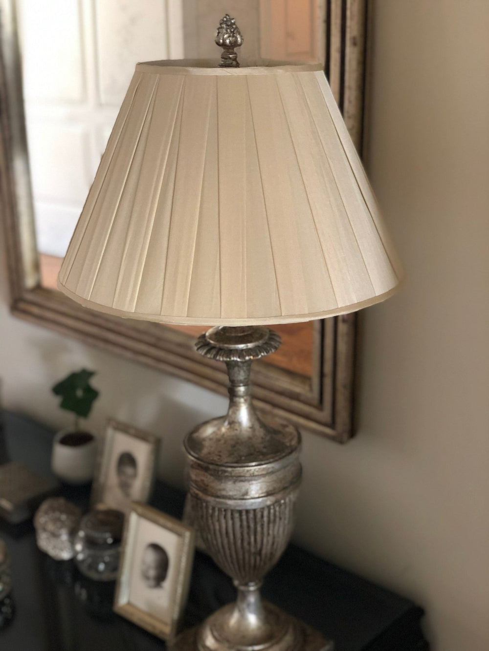 Almond Silk Box Pleat Lamp Shade - Available in Three Sizes - Lux Lamp Shades