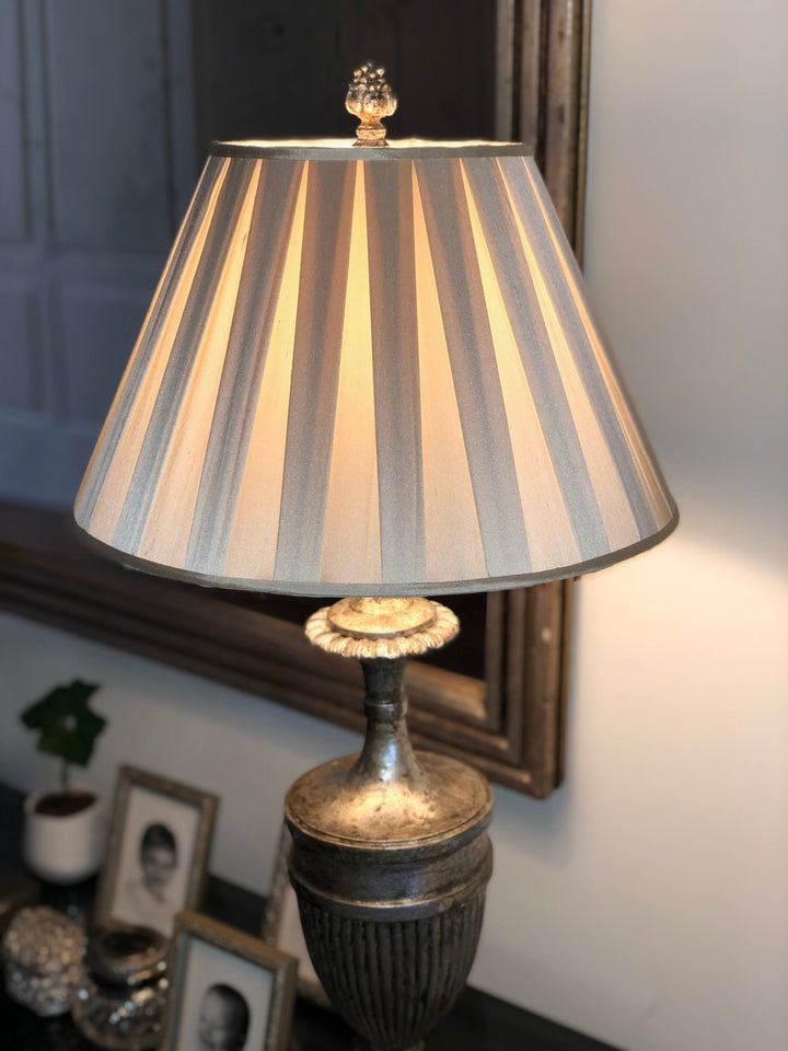 Almond Silk Box Pleat Lamp Shade - Available in Three Sizes - Lux Lamp Shades