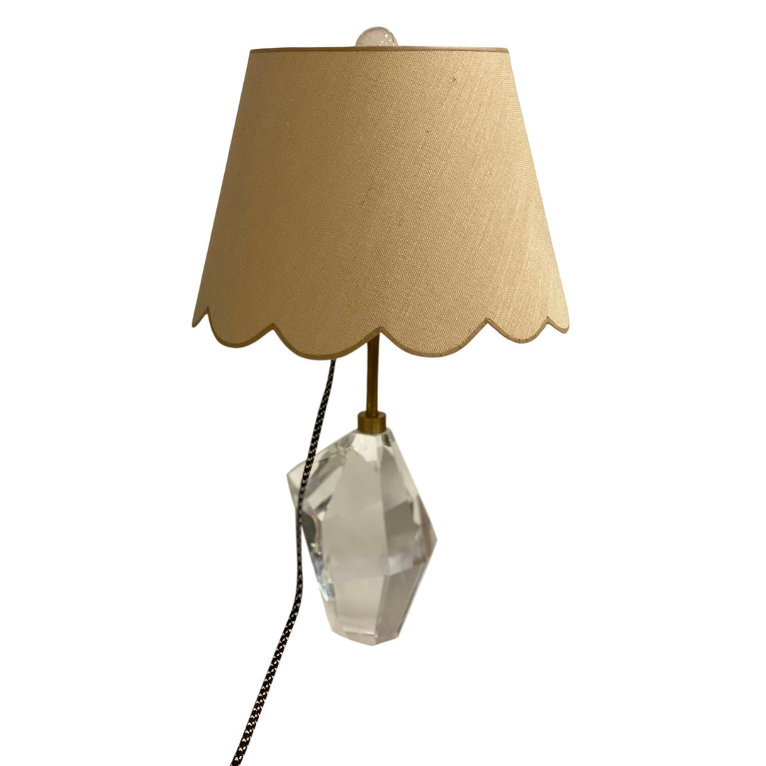 Beige Linen Shade Scalloped Shade - 4 sizes in stock - Lux Lamp Shades