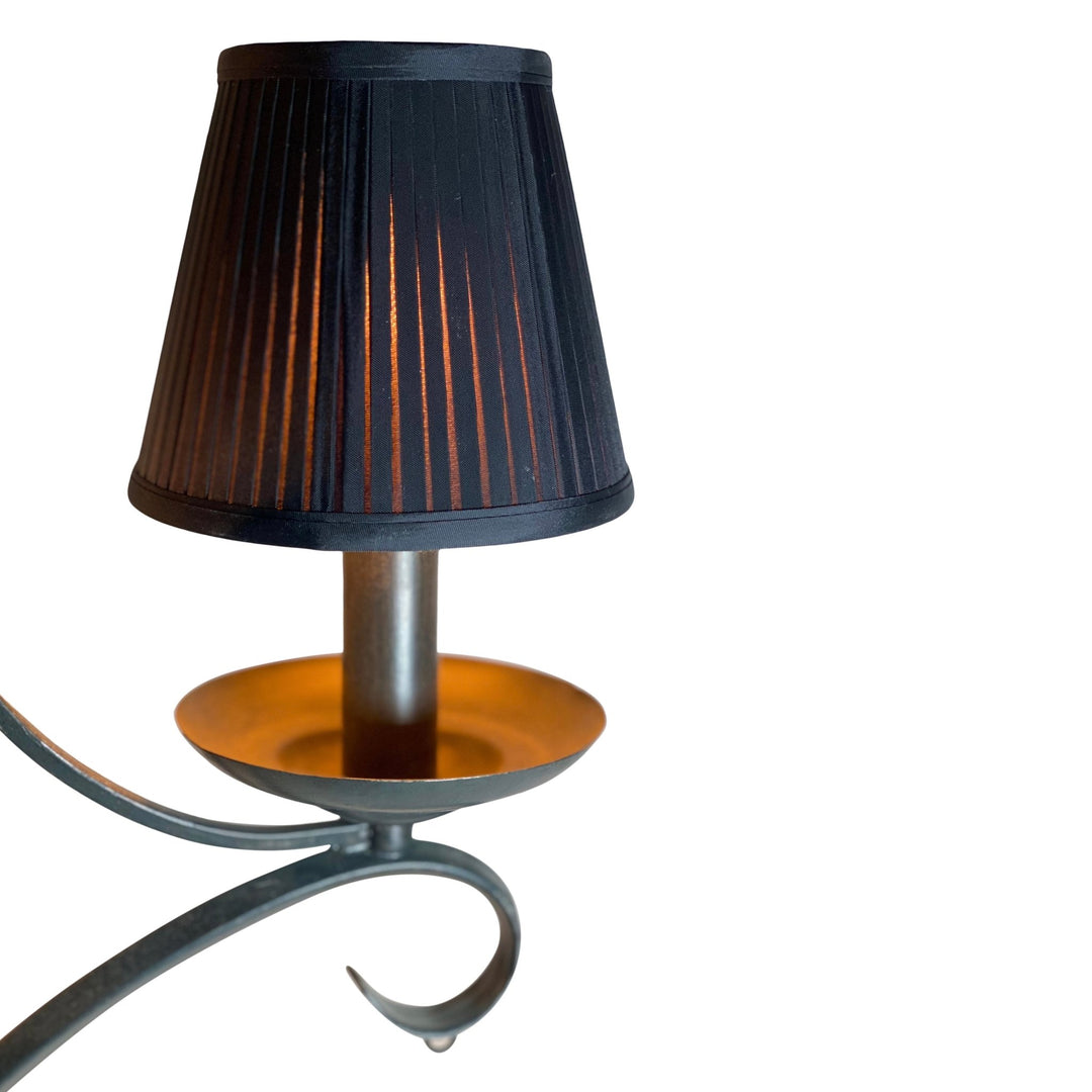 Black Knife Pleat Softback Sconce or Chandelier Shade - Lux Lamp Shades