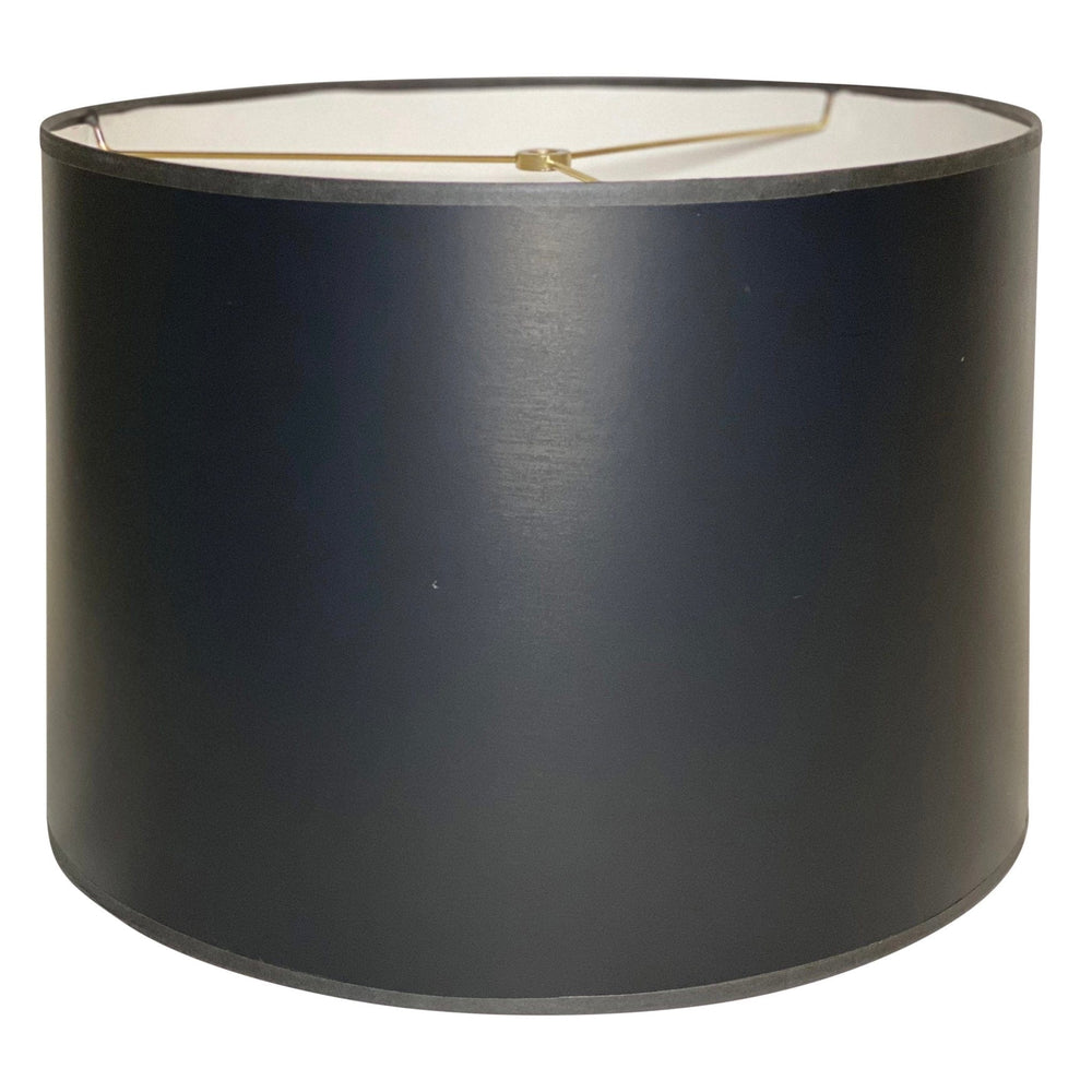 Black Paper Drum Hard-back Lamp Shade - Available in three sizes - Lux Lamp Shades